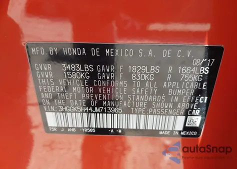 2018 Honda Fit Lx из США, поврежденный, VIN 3HGGK5H44JM713965